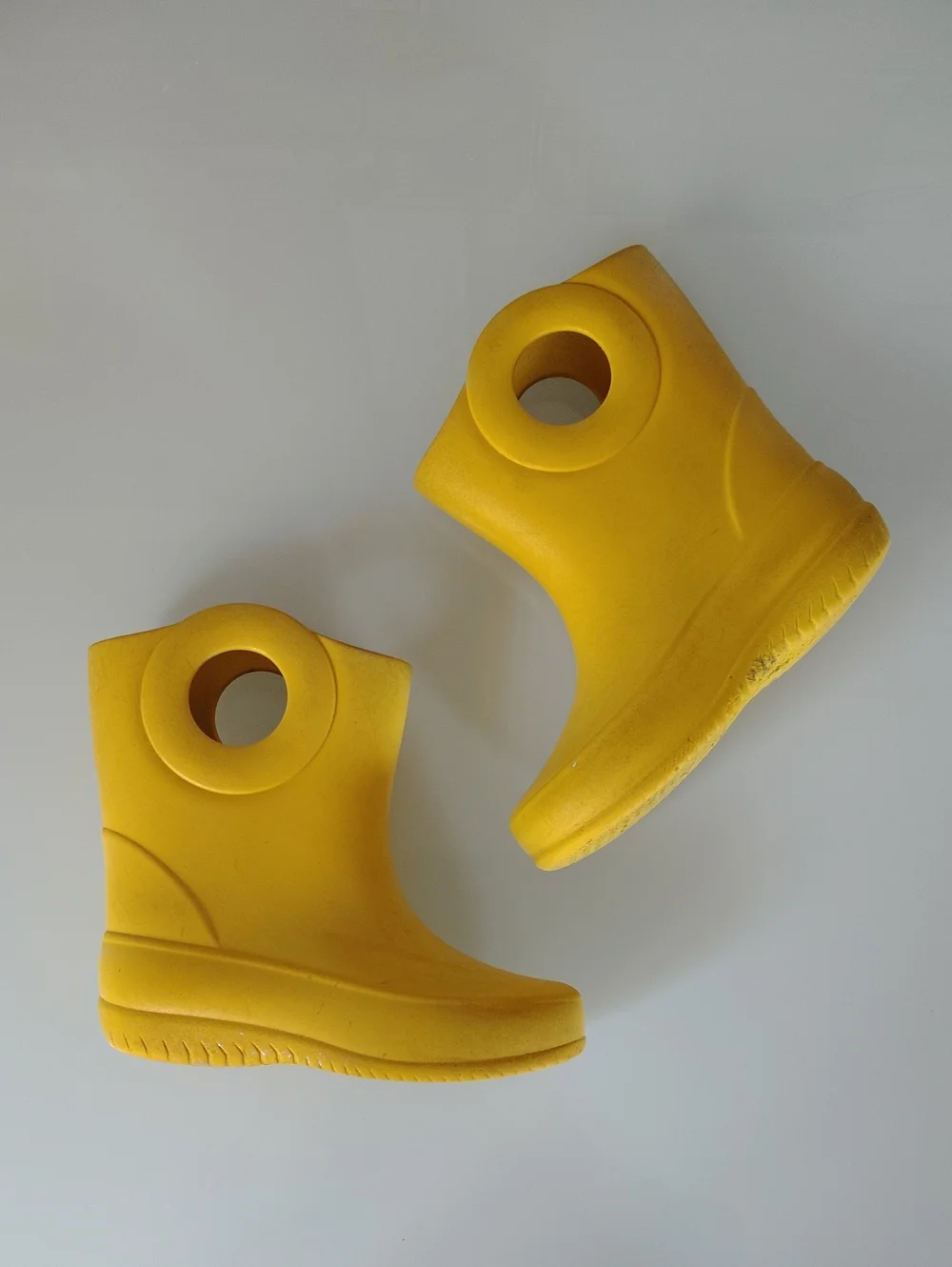 Kids Yellow Waterproof Slip-On Rain Boots